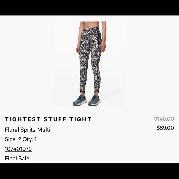 Lululemon leggings floral spritz multi NWOT - Picture 2 of 10